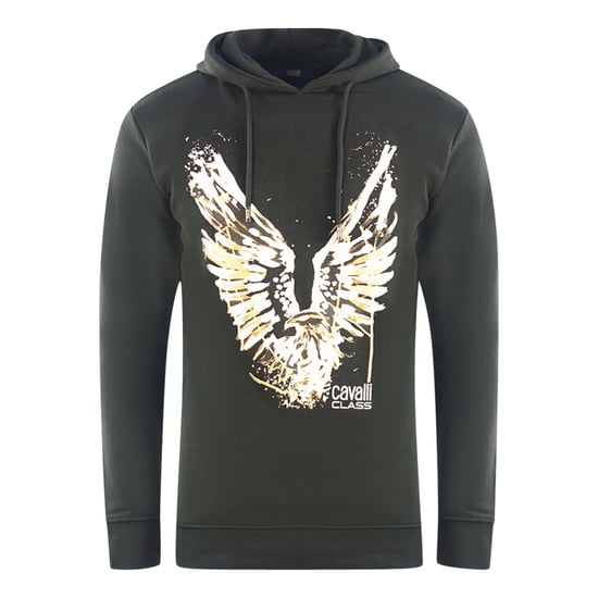 Cavalli Class Gouden Arend Logo Zwarte Hoodie - Image 1