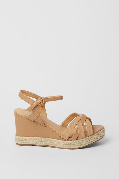 Extra Wide Fit Riri Curved Strap Wedges