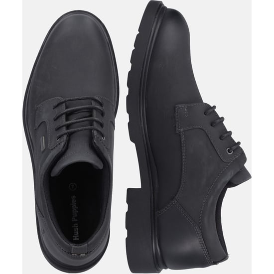 Hush Puppies Pearce Leer Heren Zwart Veterschoenen - Image 6
