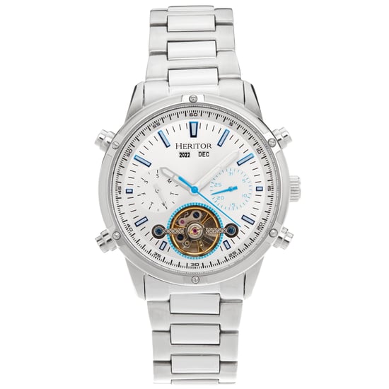 Heritor Automatic Wilhelm Semi-Skeleton Bracelet Watch w/Day/Date