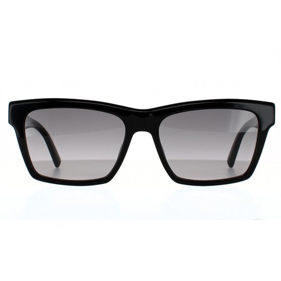 Saint Laurent Rectangle Unisex Shiny Black Grey Gradient Sunglasses