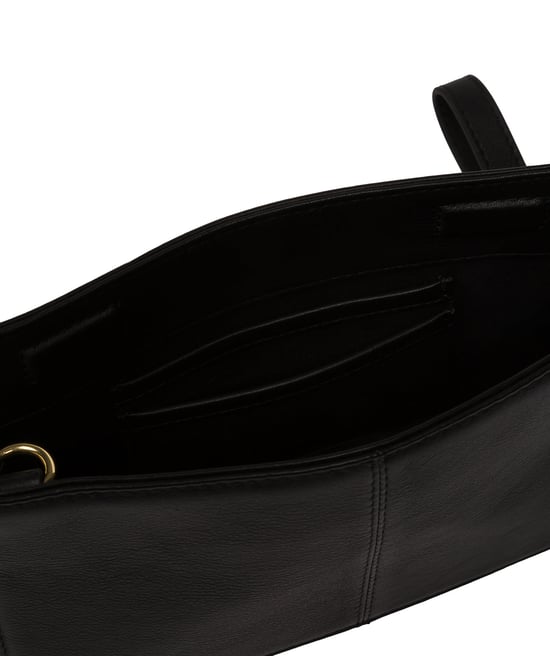 Layla' Black Nappa Leather Clutch Phone Bag