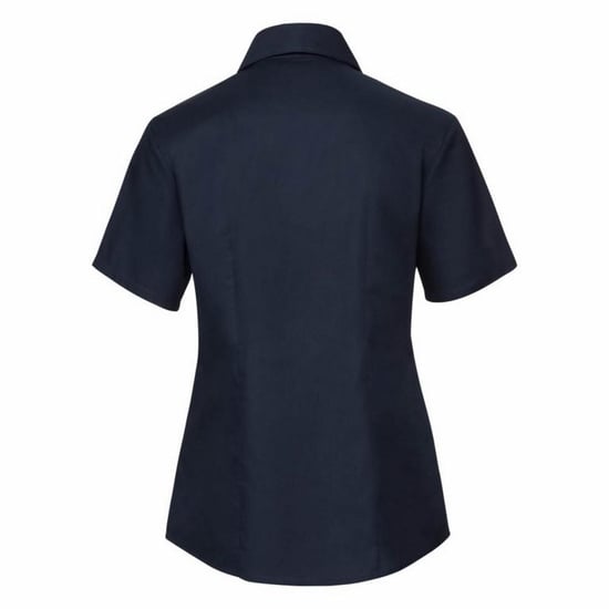 Russell Collectie Dames/Dames Korte Mouw Easy Care Oxford Shirt (Heldere marine) - Image 2