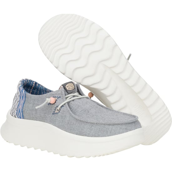 HEYDUDE Wendy Peak Chambray Geweven Polyester Vrouwen Grijze Loafers - Image 3