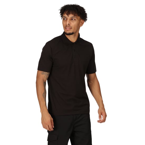 Regatta Mens Pro 65/35 Short-Sleeved Polo Shirt (Black)
