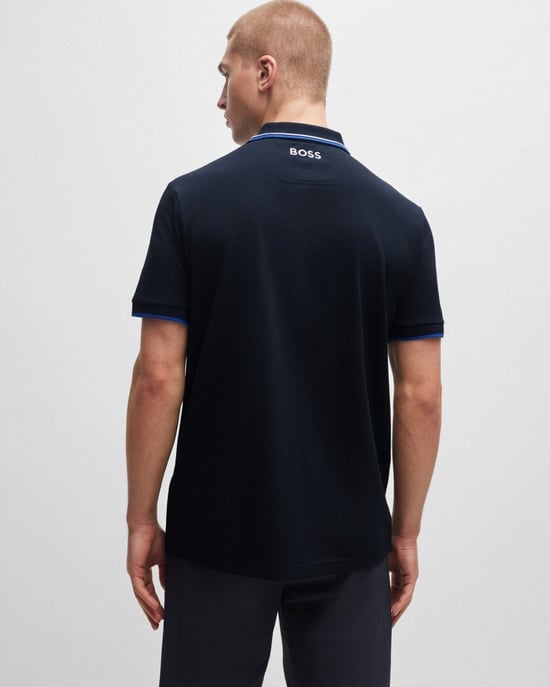 BOSS Green Paddy Pro Heren Katoenmix Poloshirt Met Contrast Logo NOS - Image 3