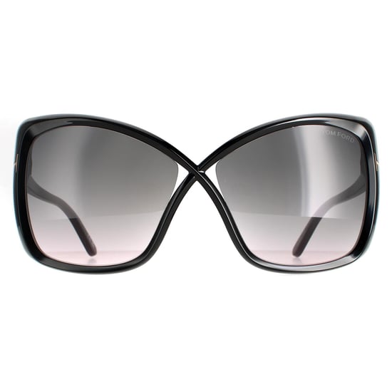 Tom Ford Butterfly Womens Shiny Black Smoke Gradient FT0943 Jasmin Sunglasses