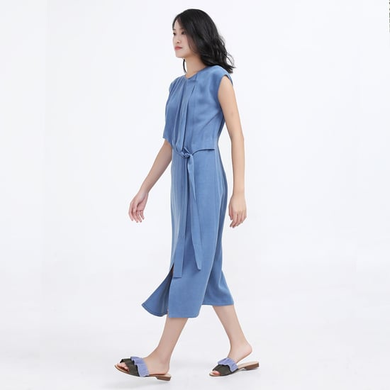 Side Tie minimalistische midi -jurk - Image 1