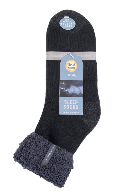 Heat Holders - Luxe fleece gevoerde bedsokken voor heren - Zwart (Olwen) - Image 2
