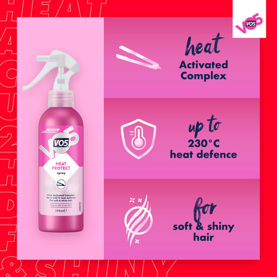 VO5 Heat Protect Spray For Soft & Shiny Hair on Wet or Dry Hair, 2x 200ml