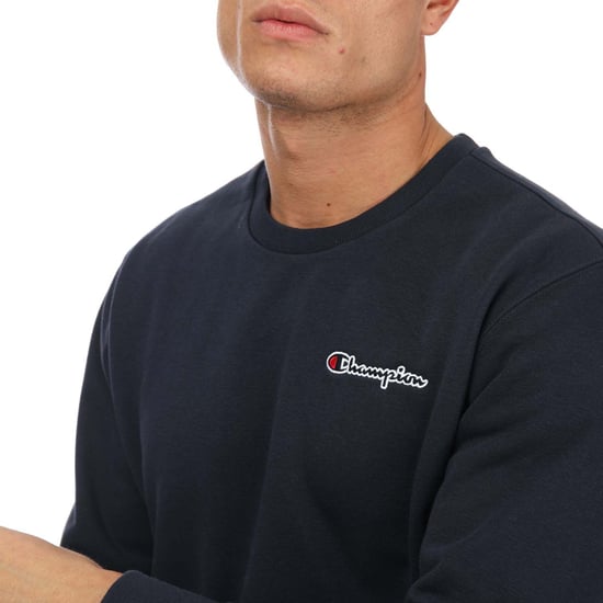 Champion sweatshirt met ronde hals en klein script-logo voor heren, marineblauw - Image 5
