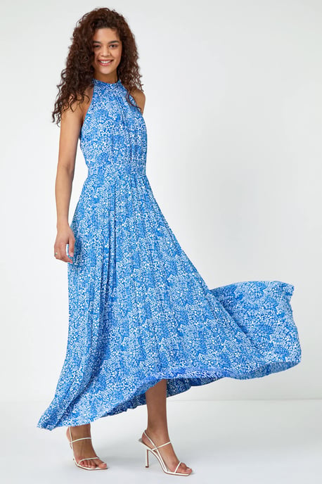 Ditsy Floral Halter Neck Maxi Dress - Image 4