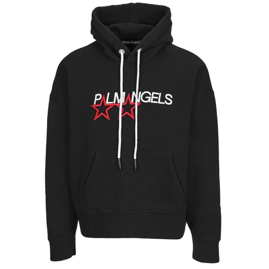 Palm Angels geborduurde sterrenlogo zwarte hoodie - Image 1