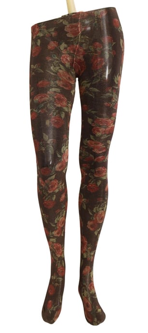 Dolce & Gabbana Dames Zwarte Bloemenprint Panty Nylon Kousen - Image 1