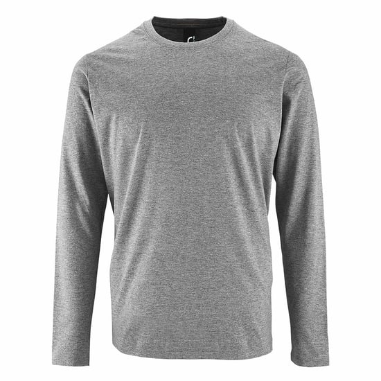 SOLS Heren Keizerlijk T-Shirt met lange mouwen (Grijze Mergel) - Image 1