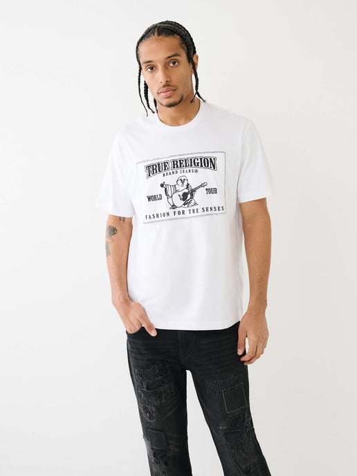 Relaxed Buddha Applique Tee in White