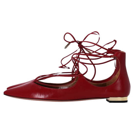 Aquazzura Christhy Laarzen met Veters in Rode Leer - Image 2