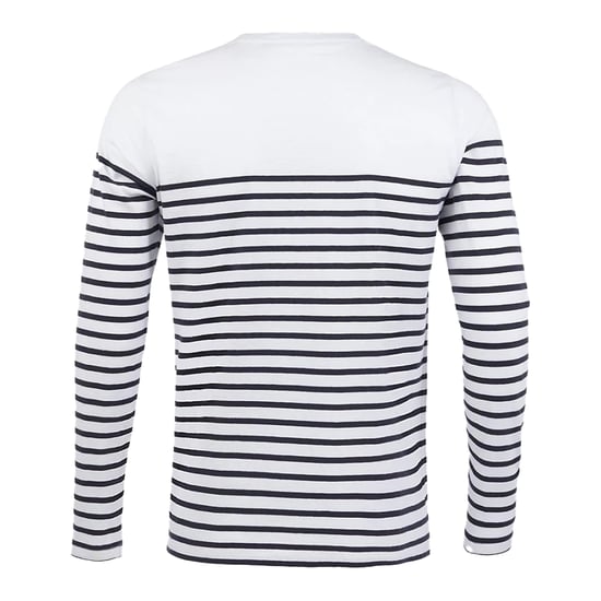 SOLS Heren Matelot Gestreept T-shirt Met Lange Mouwen (Wit/Zwaar) - Image 2