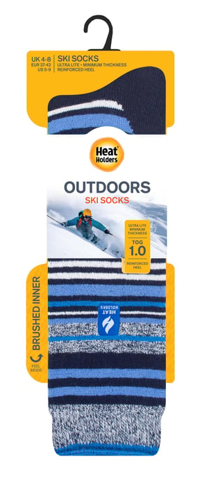 Heat Holders - Lichtgewicht thermo skisokken voor heren - Donkerblauwe Streep - Image 2