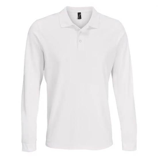 SOLS Unisex poloshirt met lange mouwen van katoen voor volwassenen (Wit) - Image 1