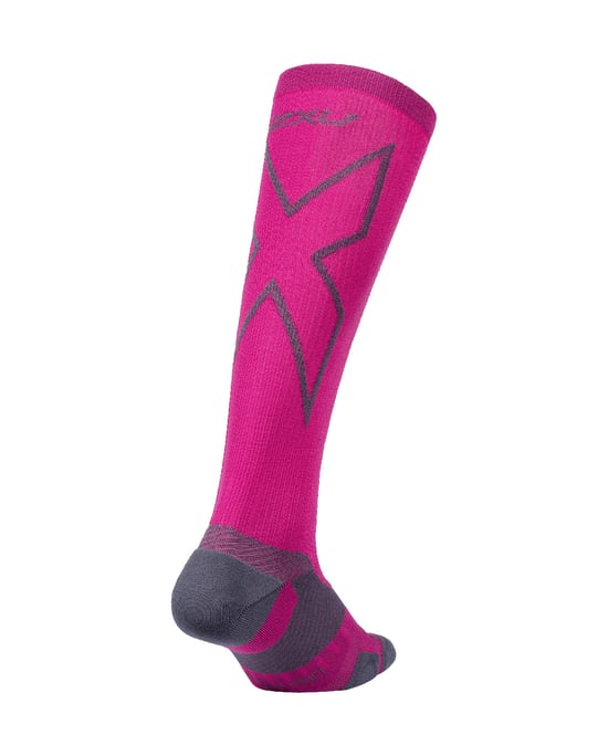 2XU Light Cushion Full Mens Hot Pink/Grey Length Socks