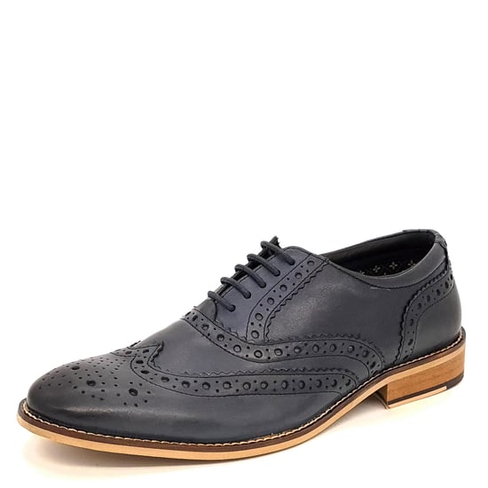 Herbert Frank Enfield Leather Navy Mens Brogue Shoes