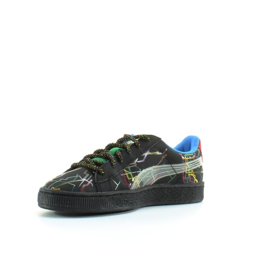 Puma Basket x Dee & Ricky Black Leather Mens Lace Up Trainers 361498 01
