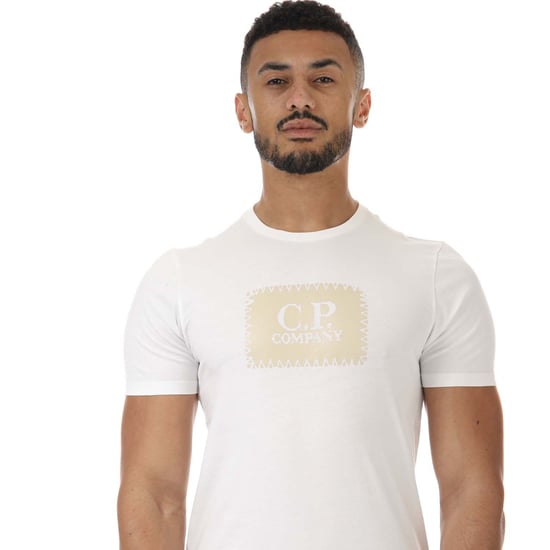 Men's C.P. Company Box Centre Logo T-Shirt in White