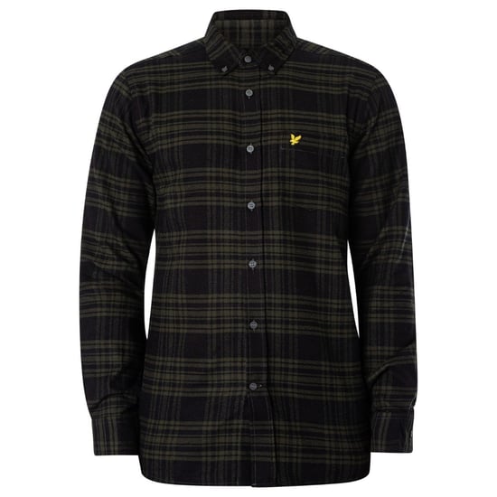 Lyle & Scott bergmosgroen geruit flanellen overhemd met lange mouwen - Image 1