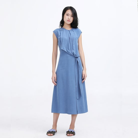 Side Tie minimalistische midi -jurk - Image 2