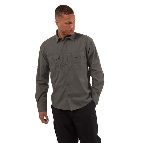 Craghoppers Mens Expert Kiwi Long-Sleeved Shirt (Carbon Grey)