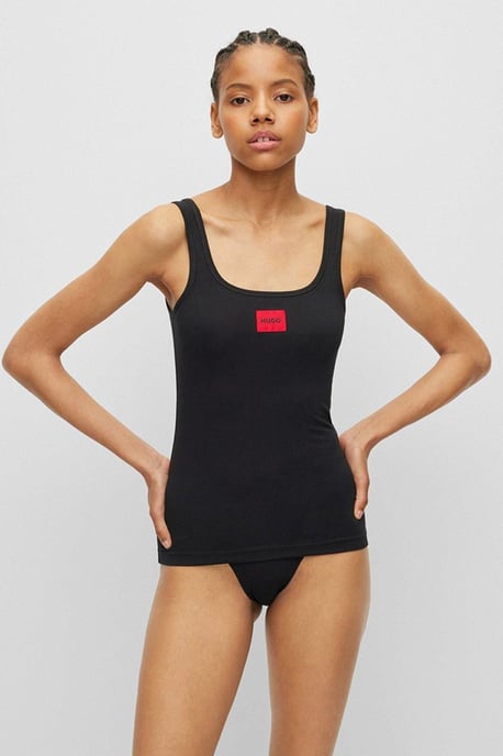Women's Hugo Logo Label Vest in Black - Image 1