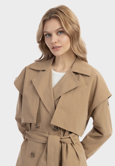 Dreimaster Trenchcoat Dames donkerbeige - Image 3