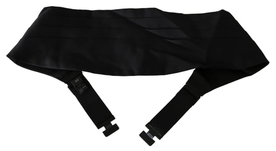 Dolce & Gabbana Zwarte Mannen Taille Riem 100% Zijde Cummerbund - Image 4