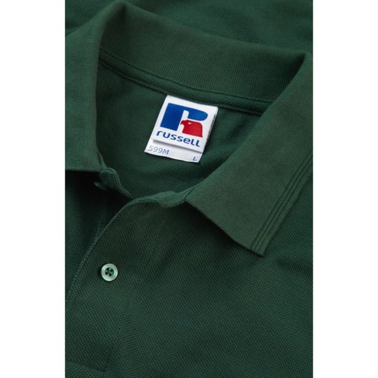 Russell Heren Ripple Collar & Manchet Poloshirt met korte mouwen (Fles groen) - Image 4