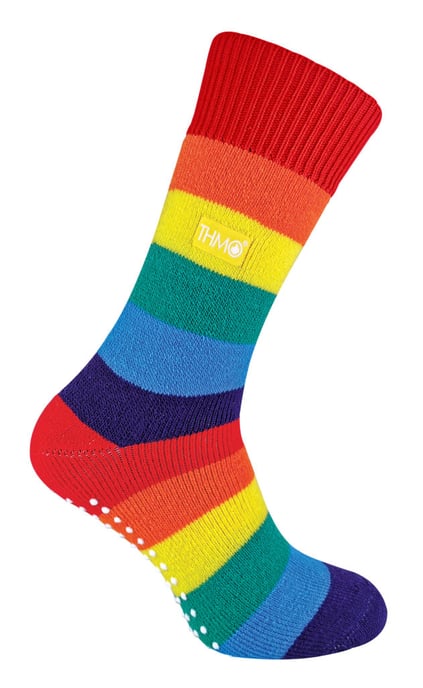 THMO - Regenboog thermo pantoffelsokken voor heren en dames - Regenboog - Image 1