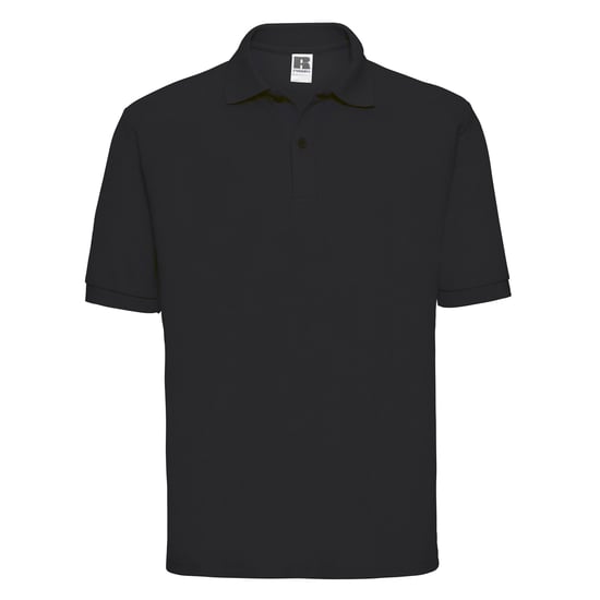 Russell Heren Polycotton Pique Poloshirt (Zwart) - Image 1