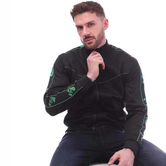 Off White Face Band Slim Track Top voor heren in zwart - Image 4