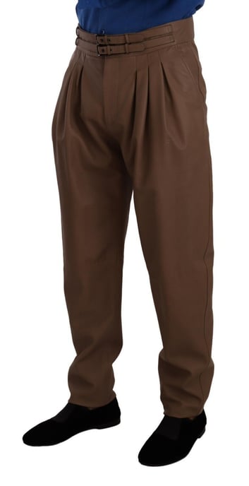 Leren Tapered Hoge Taille Broek - Image 2