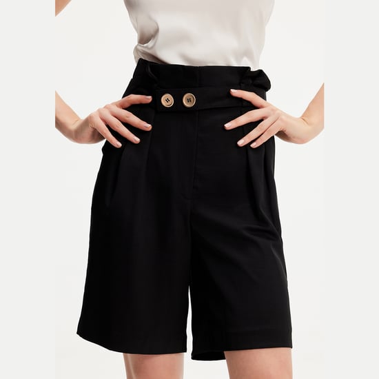 Geplooide bermuda met hoge taille - Image 1