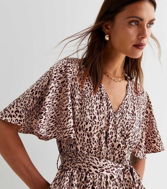 Satijnen Dieren Engel Mouwen Wikkel Jumpsuit - Image 3