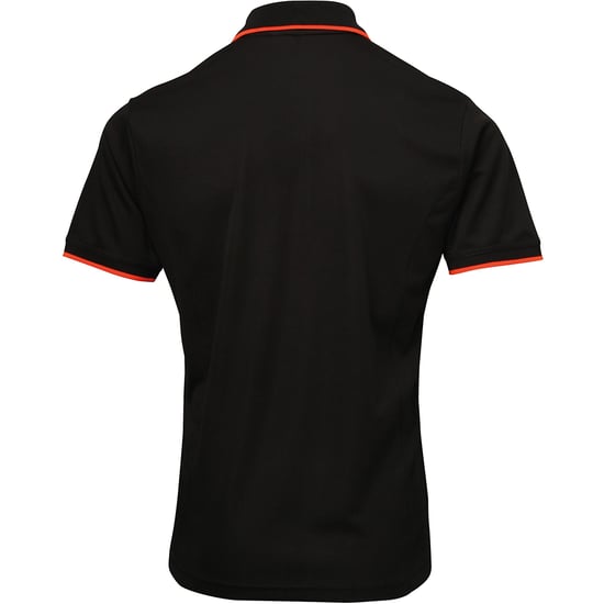 Premier Herencontrast Coolchecker Polo Shirt (Zwart/Oranje) - Image 2