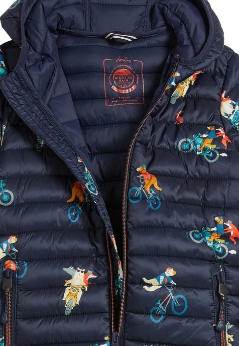 Joules Jongens Cairn Jas Biker Animal in Navy - Image 3
