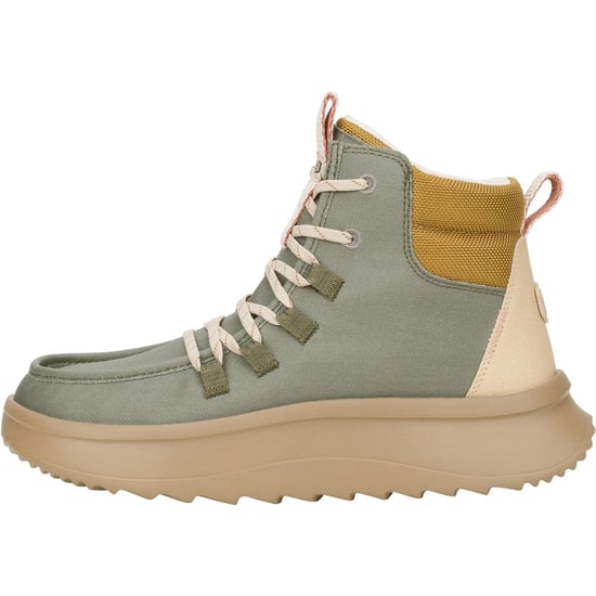 HEYDUDE Wendy Peak Apres PU Coated Canvas Dameslaarzen Olijf - Image 5