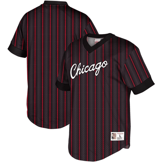 Mitchell & Ness NBA Chicago Bulls Wordmark Mesh Mens T-Shirt