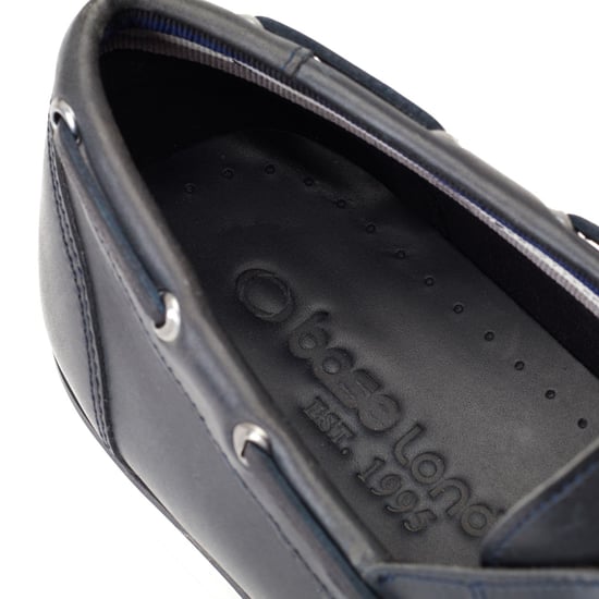 Base London Stern Leer Heren Navy Bootschoenen - Image 6