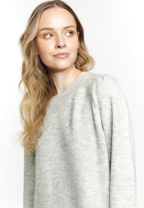 Dreimaster Gebreide jurk Dames licht grijs melange - Image 5