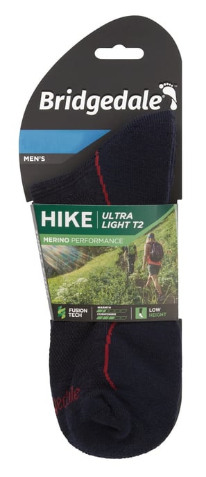 Bridgedale - Heren Wandelsokken Merino Laag - Marineblauw / Rood - Image 2