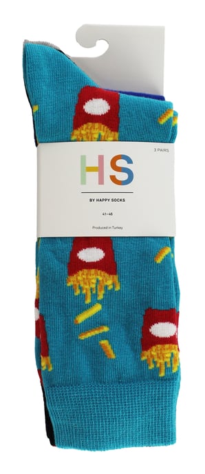 HS by Happy Socks - Heren 3-Pack Klassieke Burger & Friet Estrik - Friet - Image 2