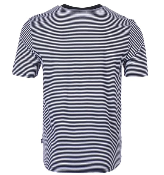 BOSS Tiburt Logo Sustainable Striped T-Shirt - Dark Blue